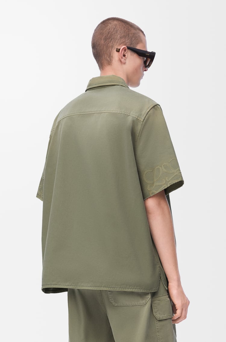LOEWE Anagram short sleeve shirt in cotton Sage