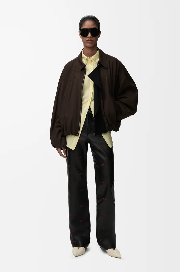 LOEWE Chaqueta en mezcla de viscosa y lana Marrón