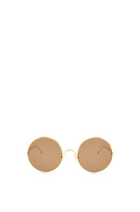 LOEWE Round sunglasses in metal Shiny Endura Gold/Brown
