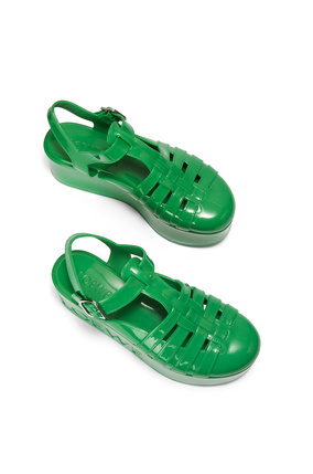 LOEWE 橡膠楔形羅馬涼鞋 綠色 plp_rd