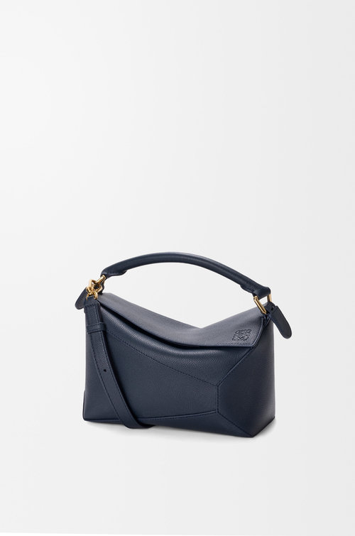 LOEWE Small Puzzle Edge bag in soft grained calfskin Deep Navy