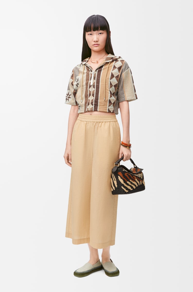 LOEWE クロップド トラウザーズ（コットンブレンド） ライトベージュ