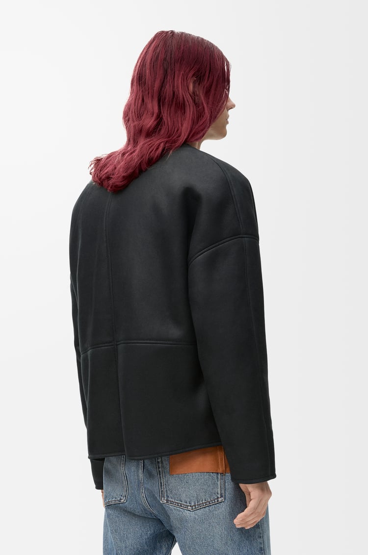 LOEWE Cardigan in shearling Navy/Black