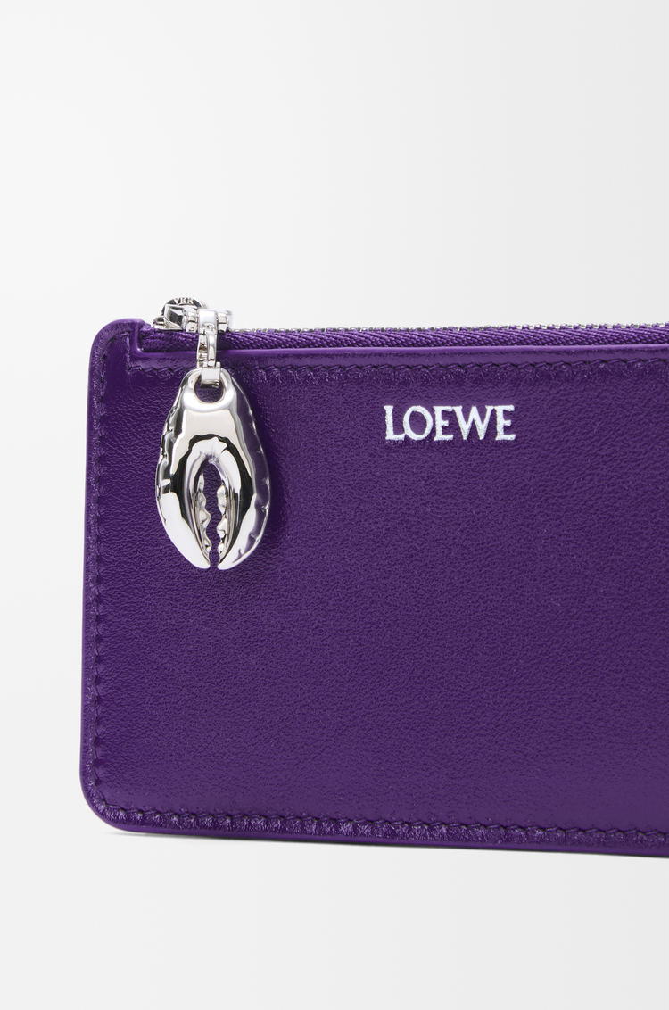 LOEWE Claw coin cardholder in glossy lambskin Deep Purple