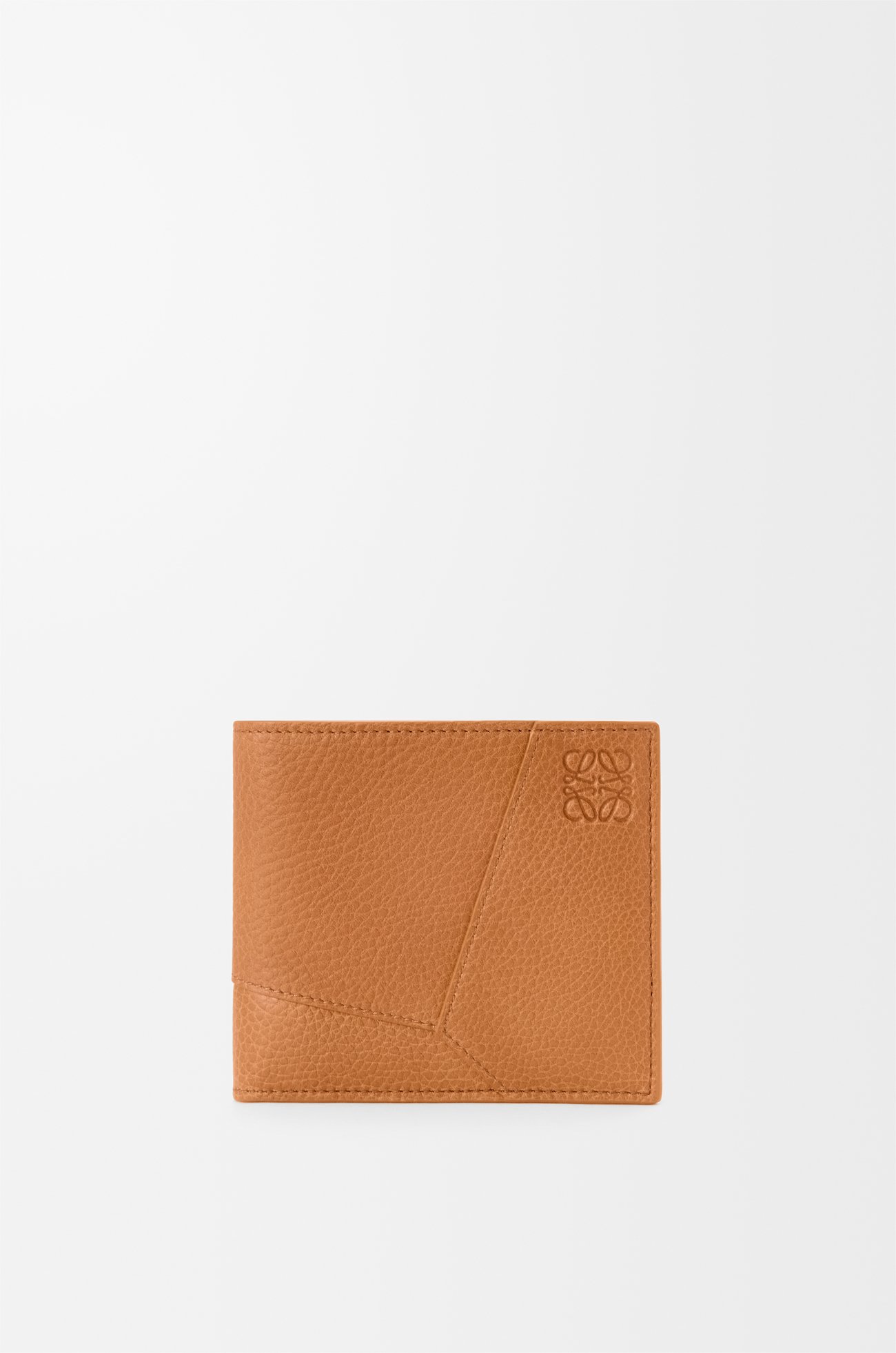 LOEWE Puzzle bifold wallet in supple grained calfskin Light Canyon Brown