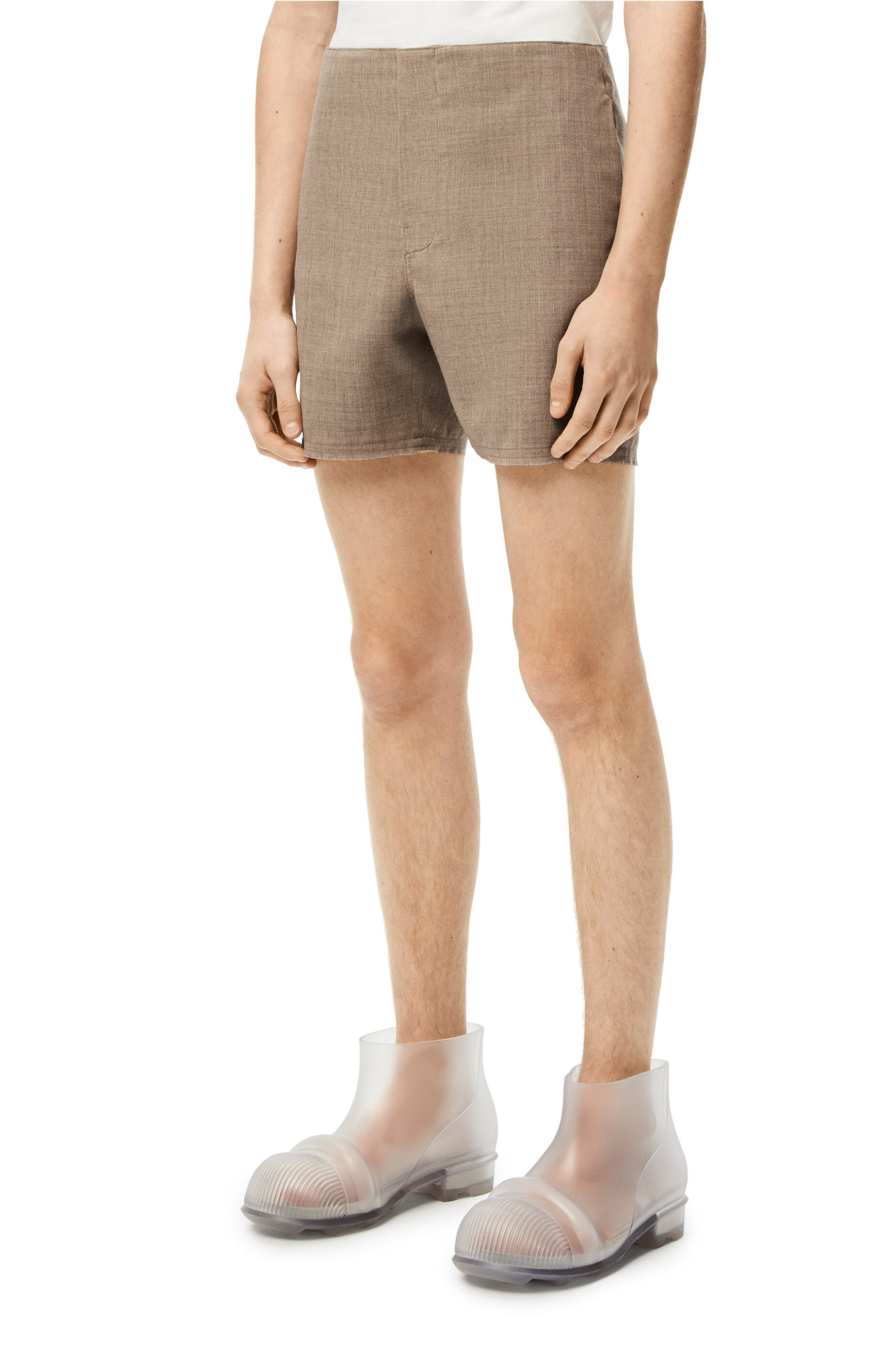 Pantalón corto en lana Beige - LOEWE
