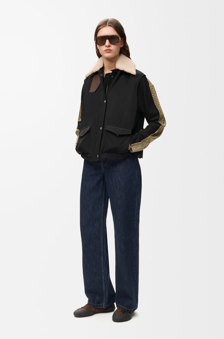 LOEWE Chaleco en algodón técnico Negro