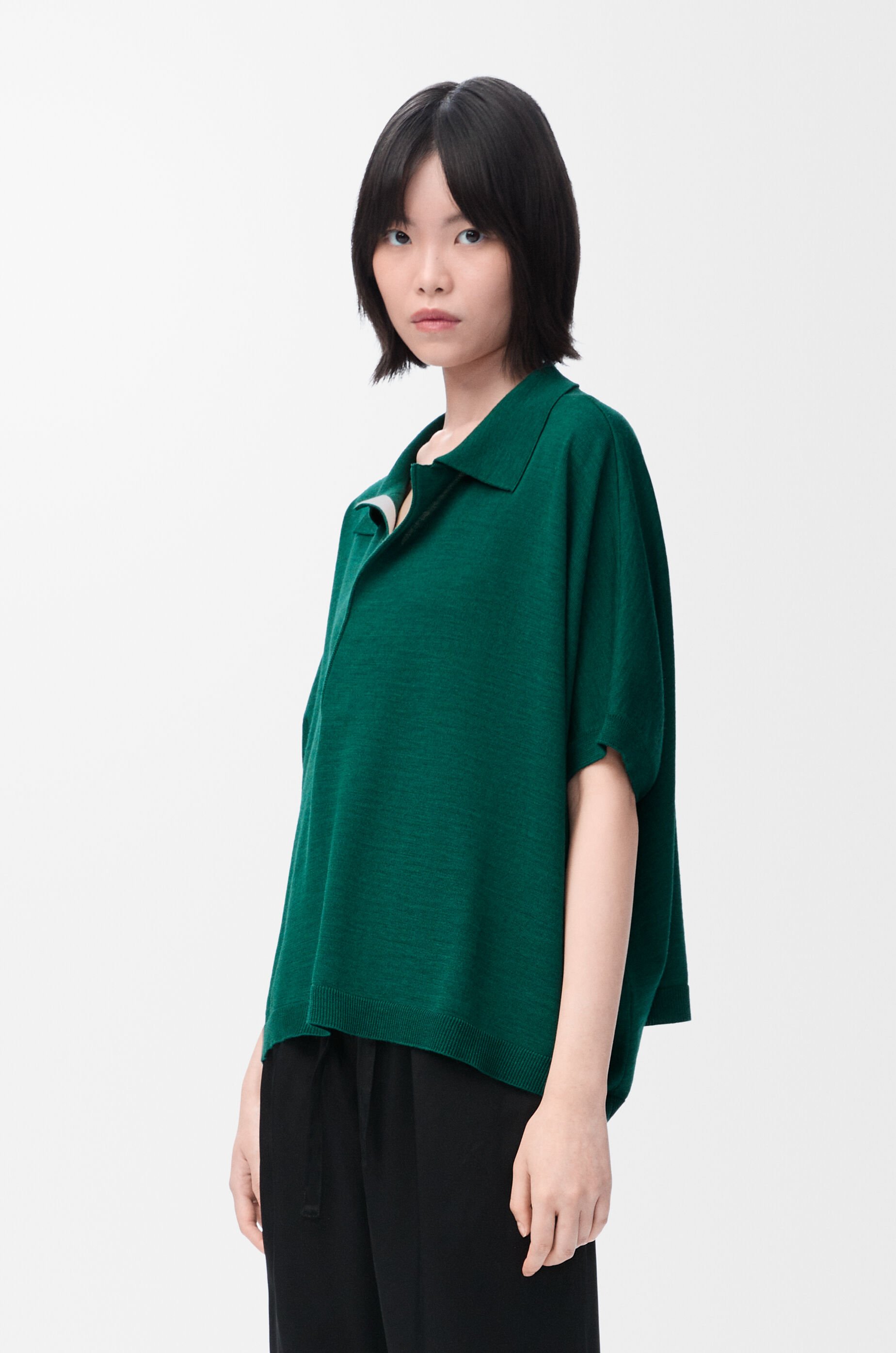 Polo sweater in wool Green - LOEWE Polo sweater in wool Green - LOEWE