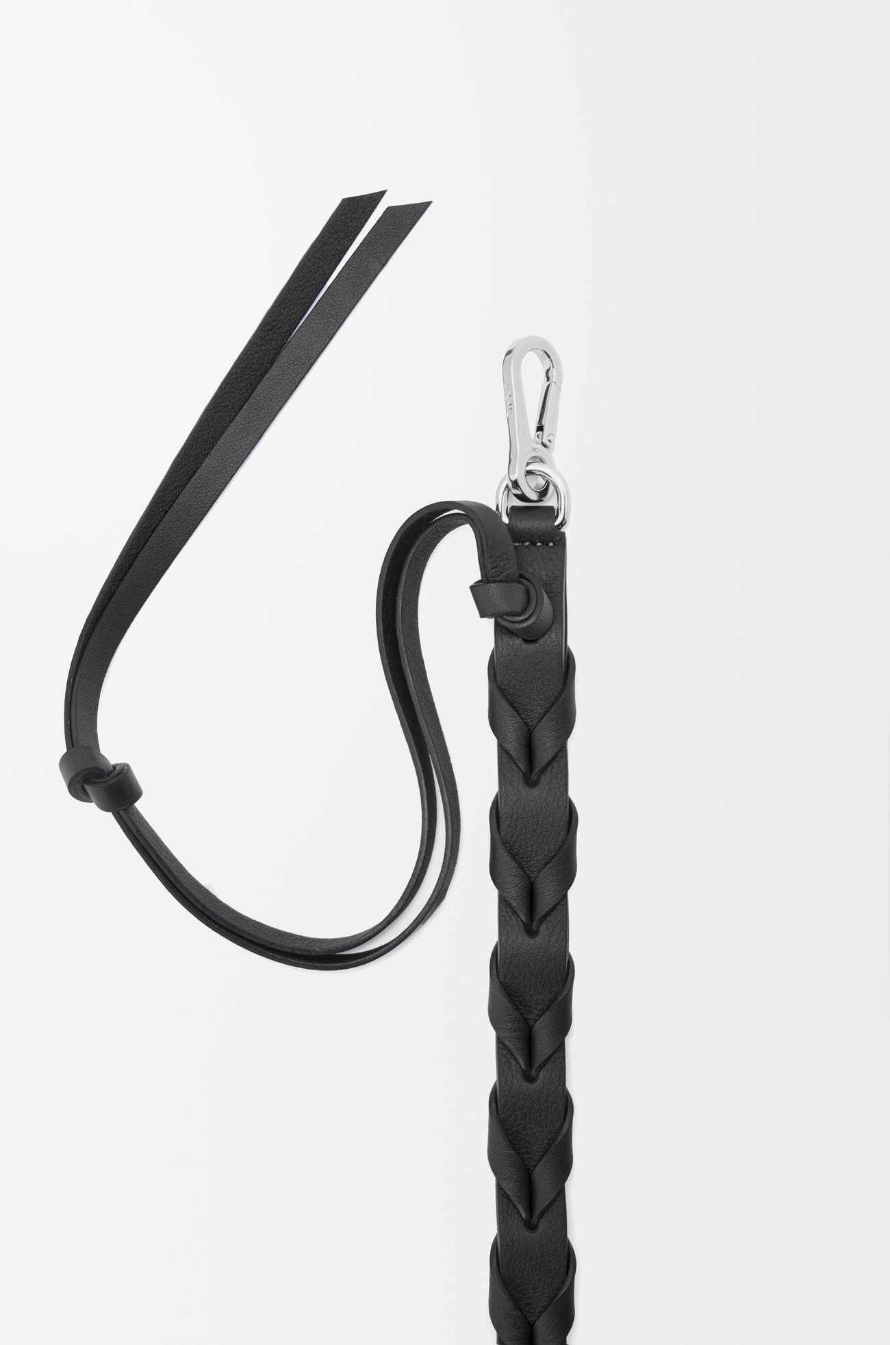 LOEWE Bandoulière fine Braided en cuir de veau classique Noir