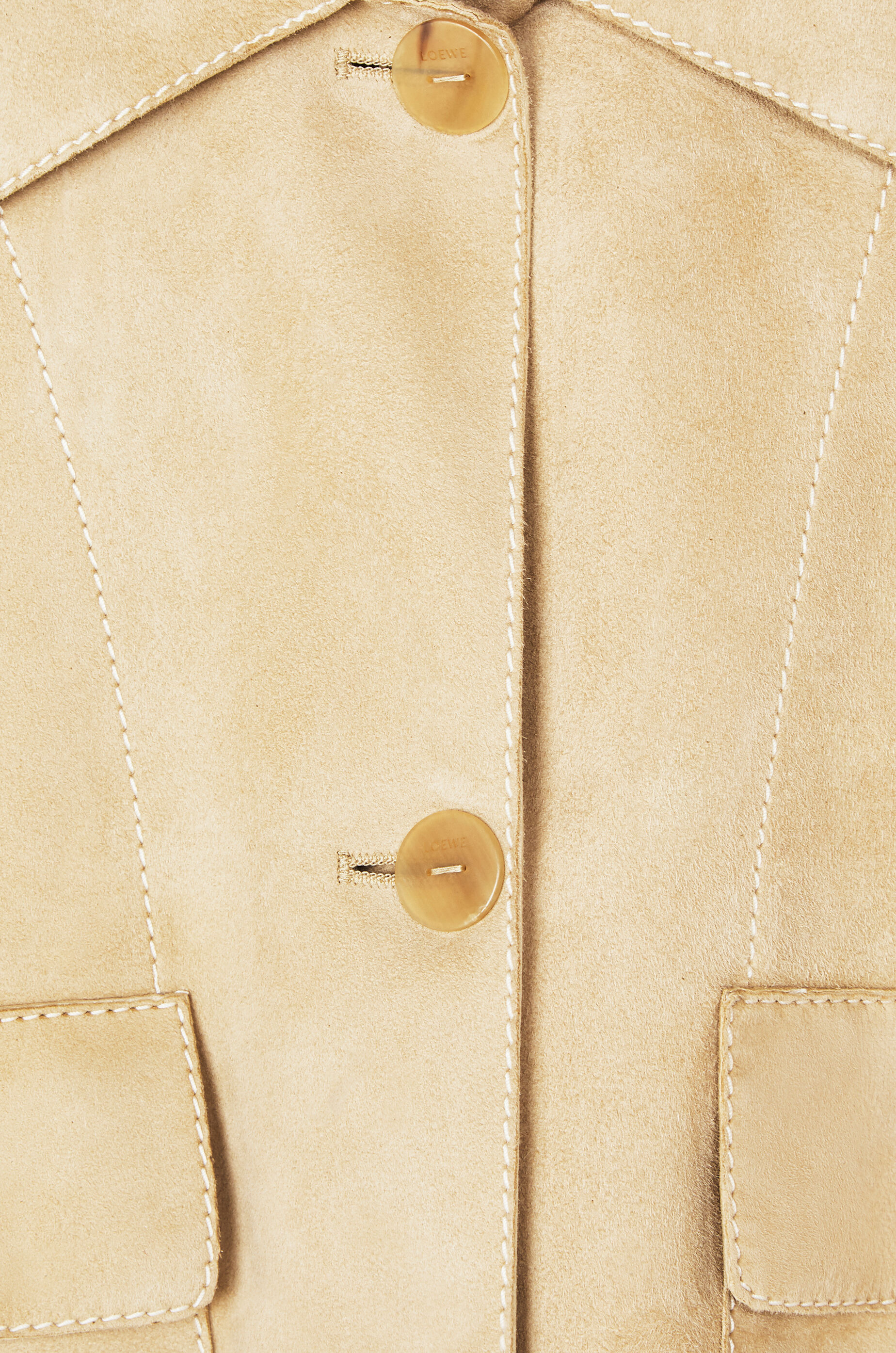 Button jacket in suede Gold LOEWE