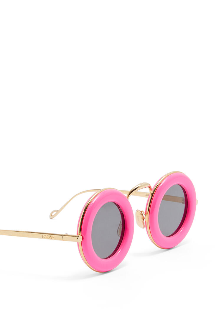 LOEWE Round sunglasses in acetate and metal Fuchsia