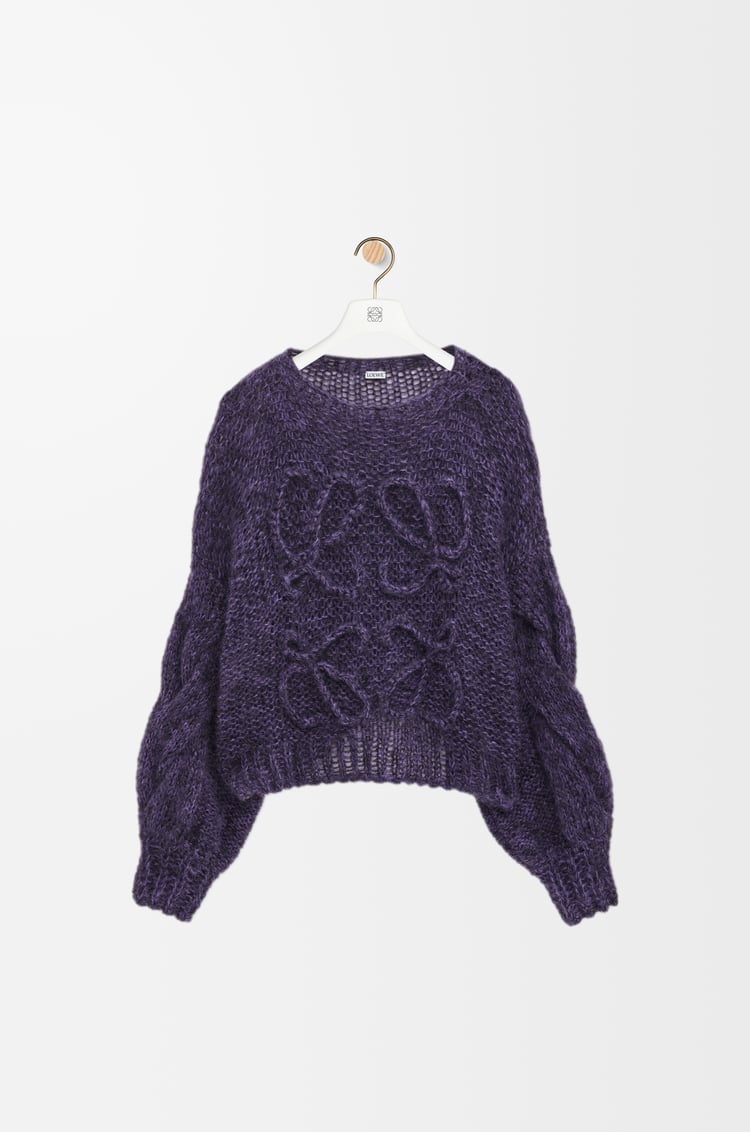 LOEWE Anagram sweater in mohair blend Black/Purple