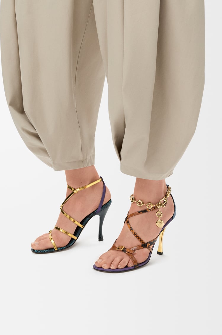 LOEWE New Comic sandal in mixed leather Gold/Multicolor