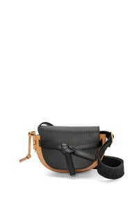 LOEWE Mini Gate Dual bag in soft calfskin and jacquard Black/Warm Desert
