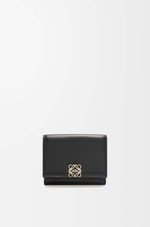LOEWE Puffer Anagram trifold wallet in shiny nappa calfskin Black plp_rd