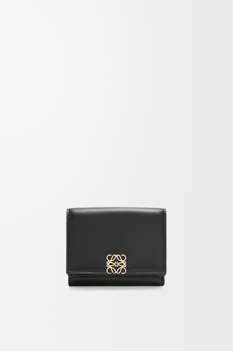 LOEWE Puffer Anagram trifold wallet in shiny nappa calfskin Black