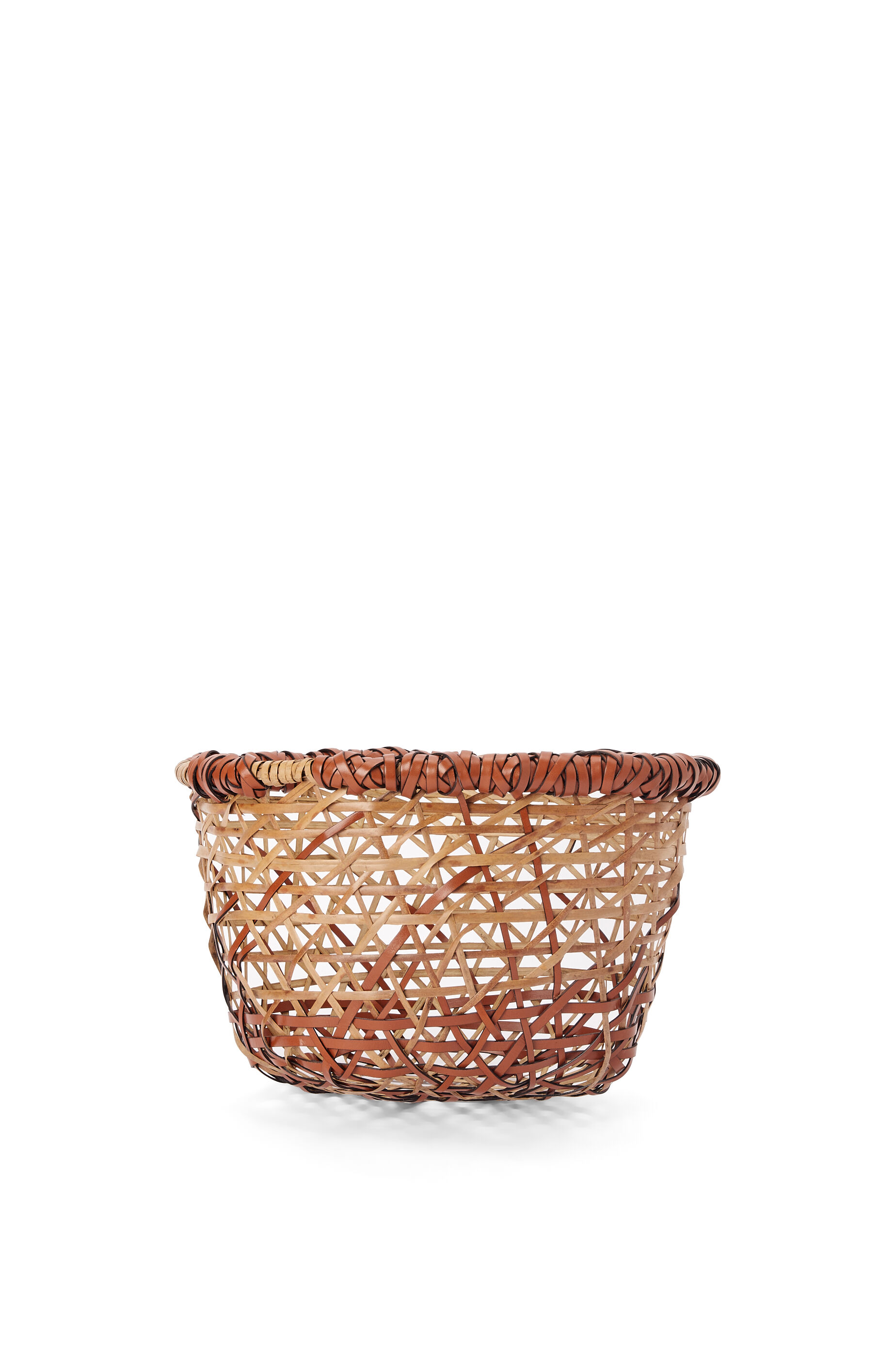 Cesto da frutta amazzonico in bamb e pelle NATURALE TAN LOEWE