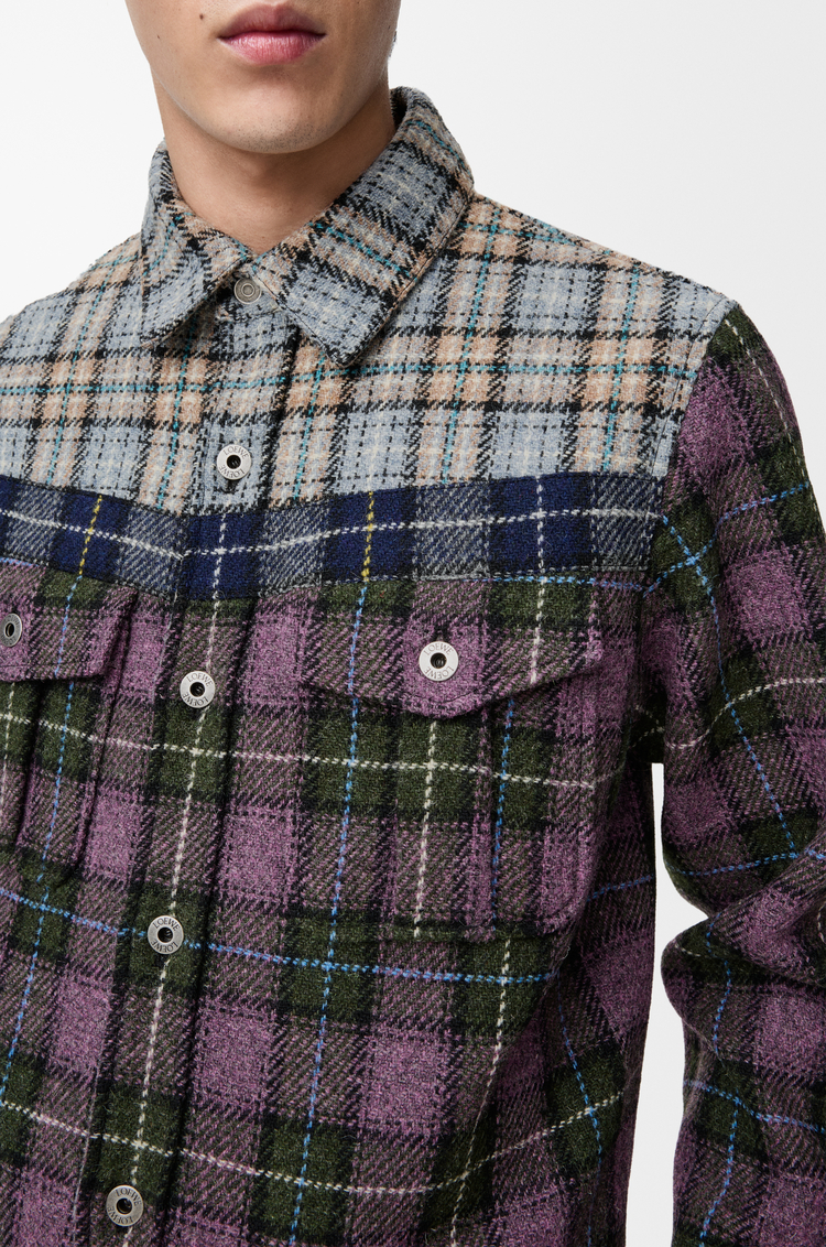 LOEWE Giacca trucker in lana Rosa/Blu