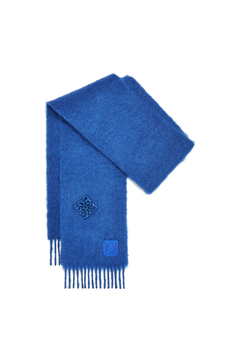 LOEWE Bufanda en mohair y lana Azul Electrico