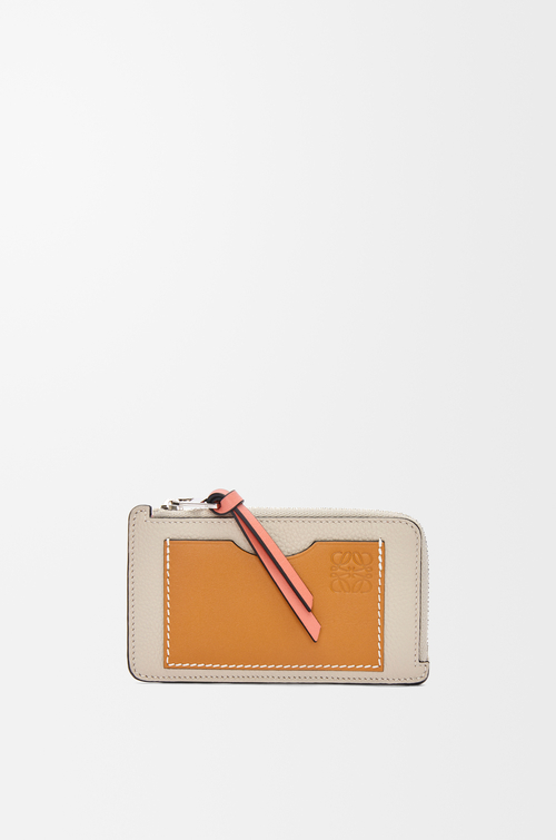 LOEWE Tarjetero-monedero en suave piel de ternera graneada Avena Claro/Miel