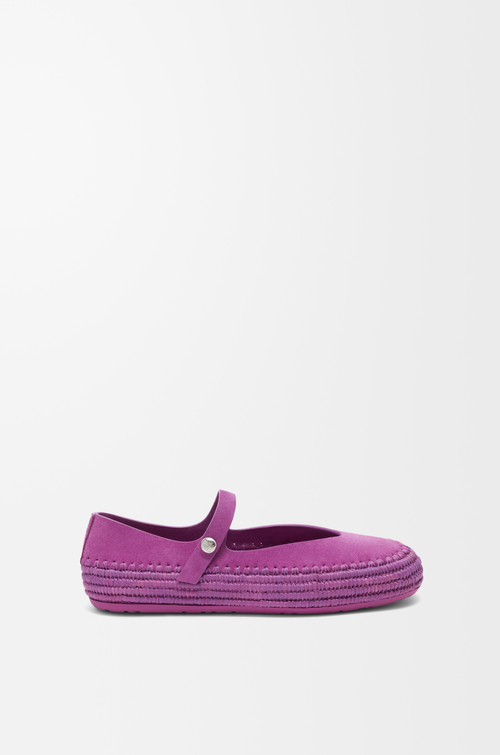 LOEWE リオ メリージェーン（スエード&ラフィア） オーキッド