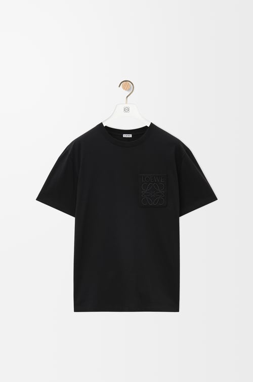 LOEWE 棉質寬鬆版型 T 恤 黑色