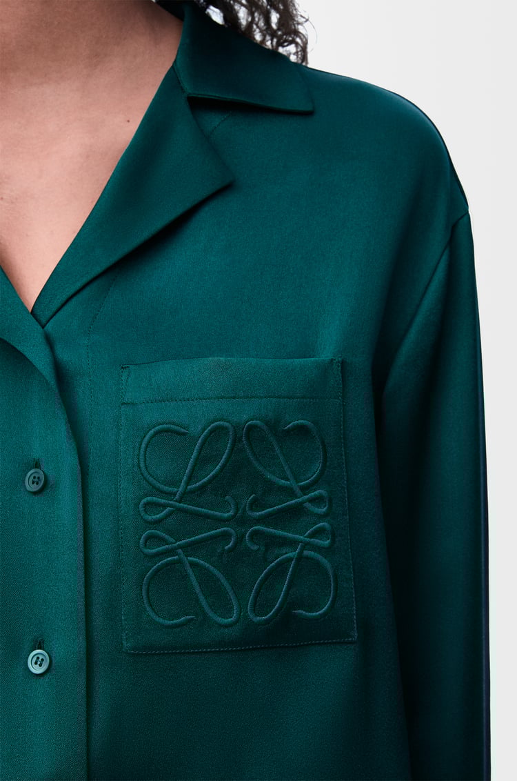LOEWE Pyjama blouse in silk Dark Green