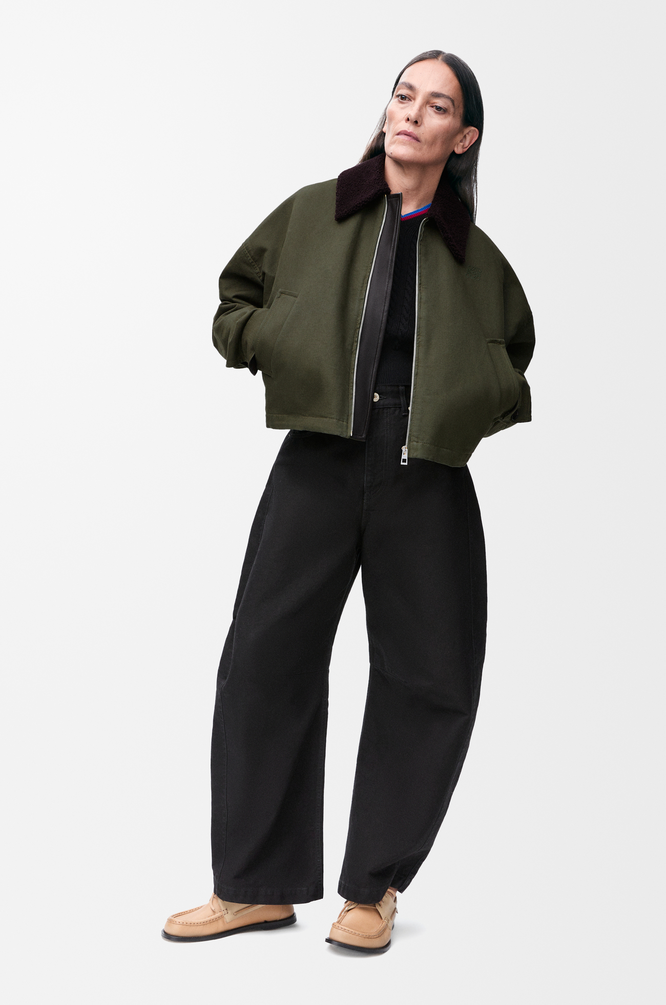 LOEWE Barrel trousers in cotton Black
