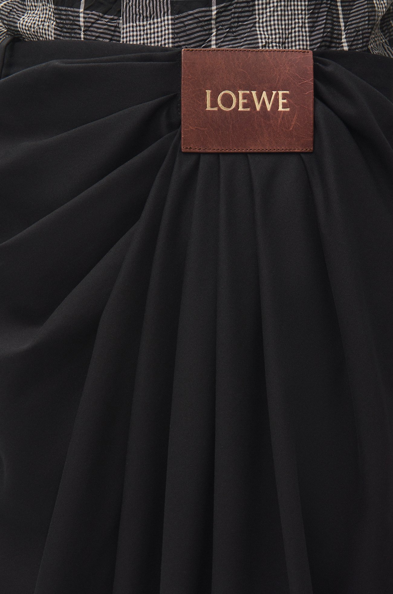 LOEWE Draped trousers in cotton and silk Black