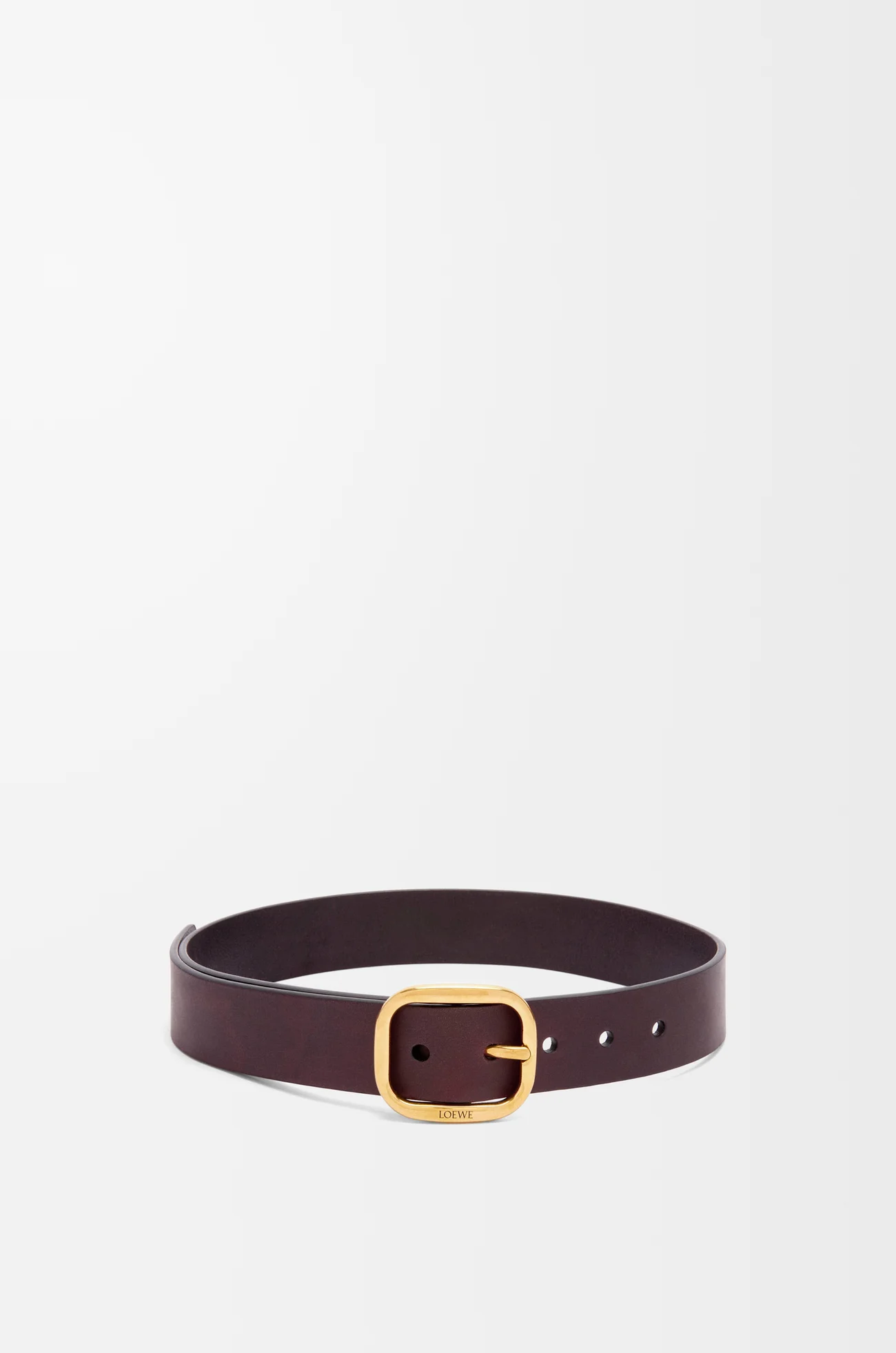 LOEWE ラウンド ソフト ベルト（クラシックカーフ）  プルーニャ/ゴールド