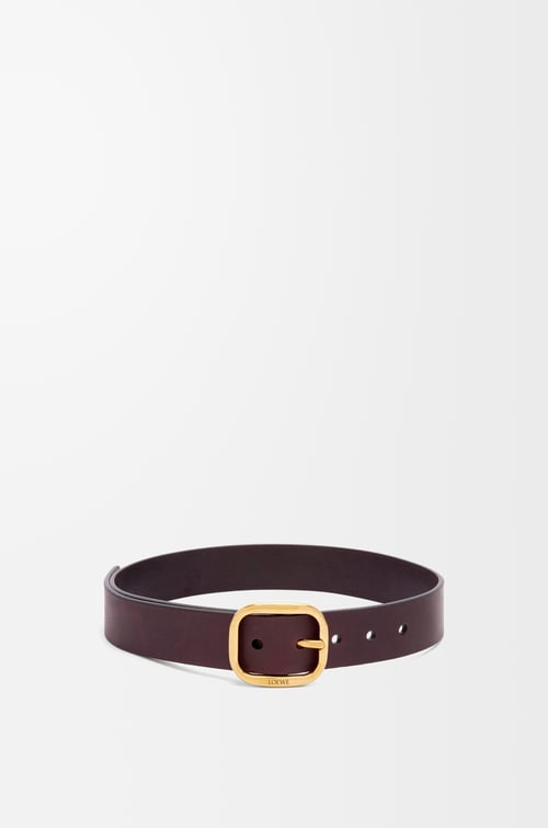 LOEWE Cinturón curvilíneo en piel de ternera  Prugna/Dorado plp_rd