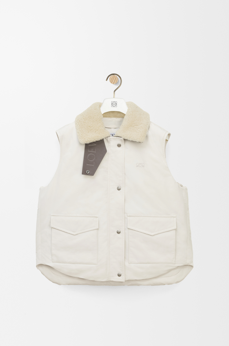 LOEWE Sleeveless vest in technical cotton Ivory