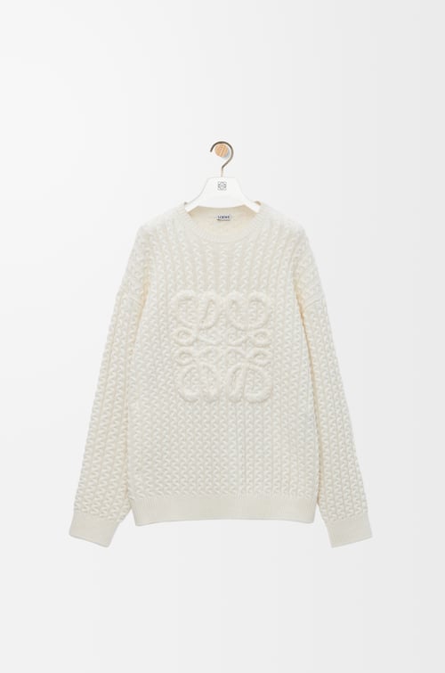 LOEWE 羊毛 Anagram 毛衣 白色