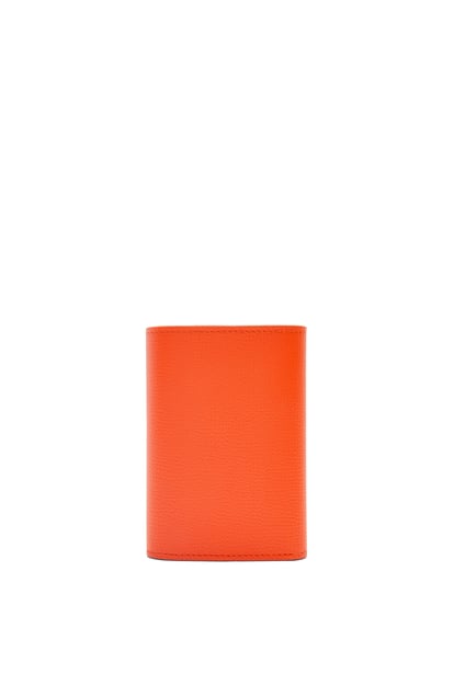 LOEWE Anagram small vertical wallet in pebble grain calfskin Vivid Orange plp_rd