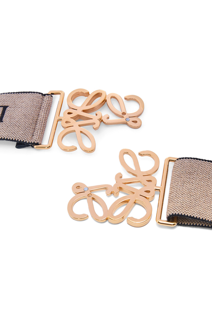 LOEWE Anagram elastic belt in webbing and brass Natural/Gold plp_rd