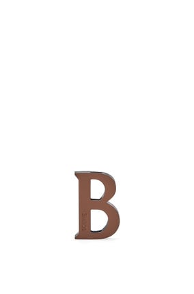 LOEWE 牛皮革和黄铜字母骰子 棕褐色/黑色 plp_rd
