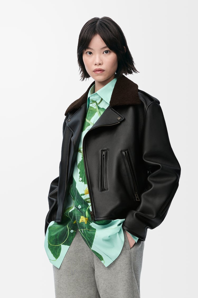 LOEWE Chaqueta biker en piel napa de cordero Negro