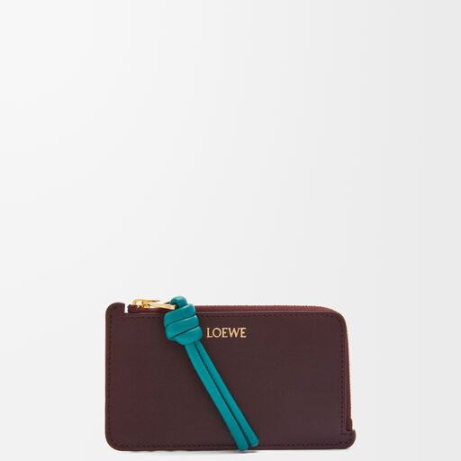 ノット コインカードホルダー（シャイニーナパカーフ） レッド - LOEWE