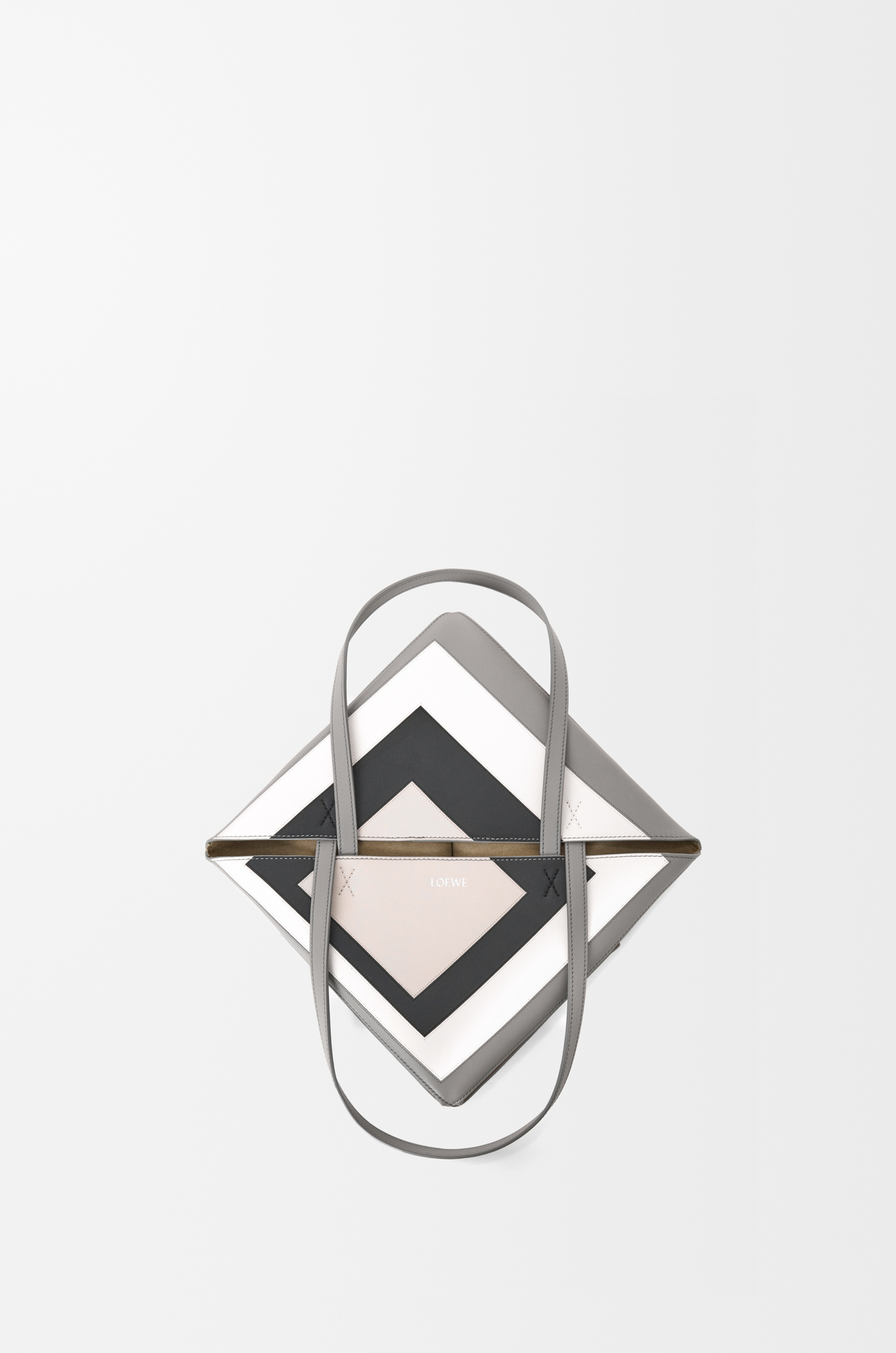 LOEWE Medium Puzzle Fold tote in nappa calfskin Grey/Light Ghost