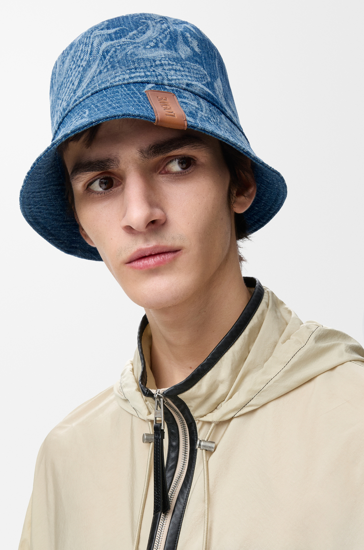 LOEWE Wendbarer Bucket Hut aus Denim Blauer Denim