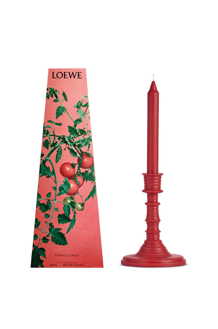 LOEWE Tomato Leaves wax candleholder Red