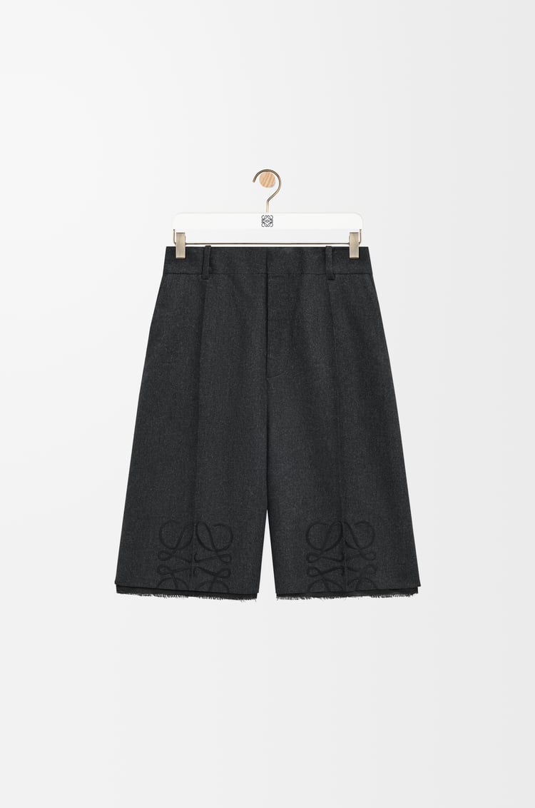 LOEWE Anagram shorts in wool and cashmere Charcoal Melange