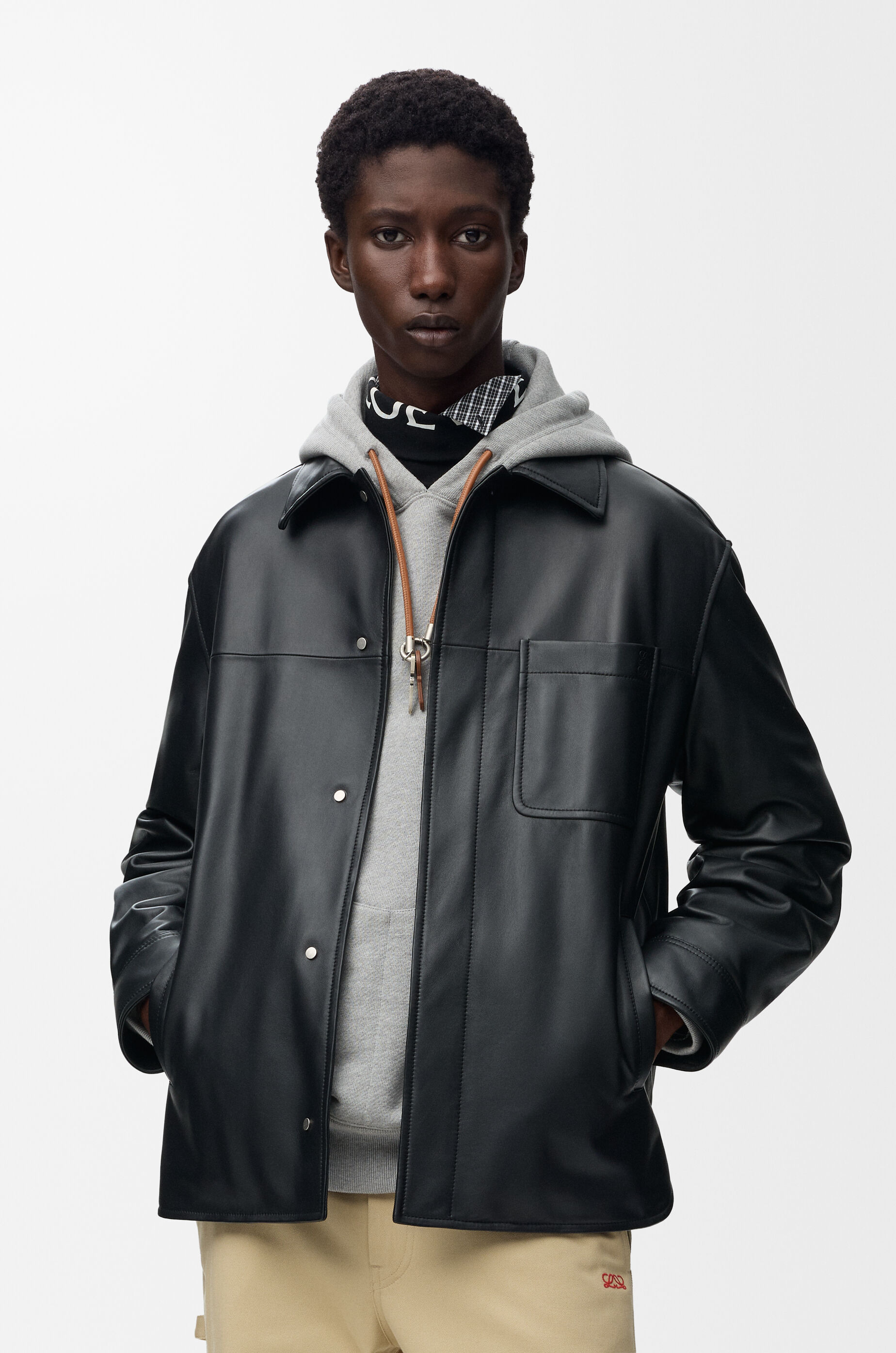 Overshirt in nappa lambskin Black - LOEWE USA Official Website