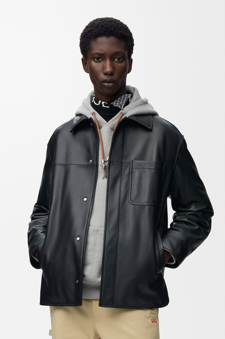 LOEWE Giacca-camicia in nappa di agnello Nero