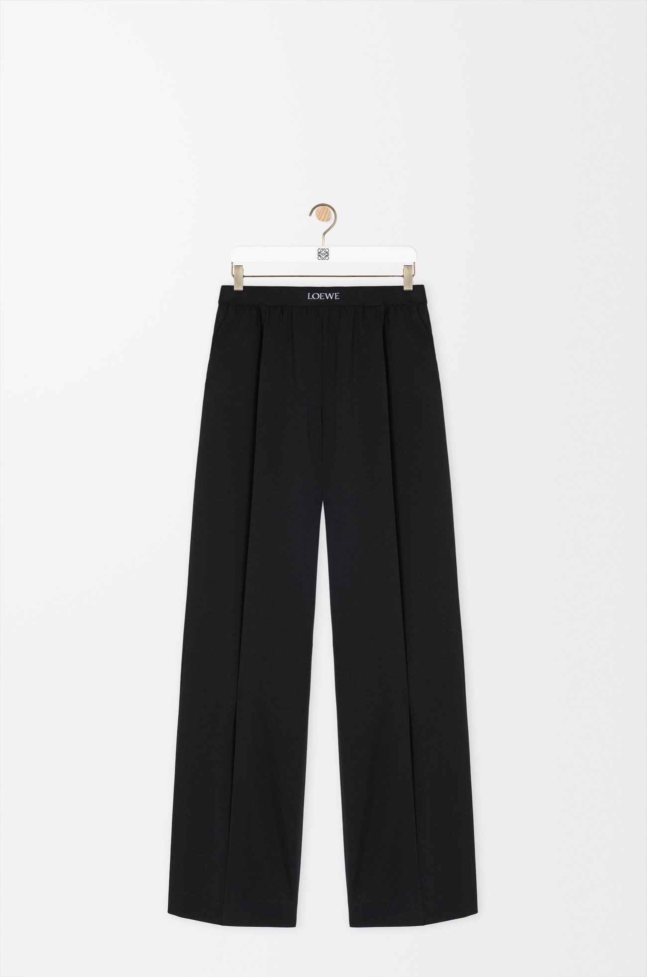 LOEWE 羊毛长裤 黑色