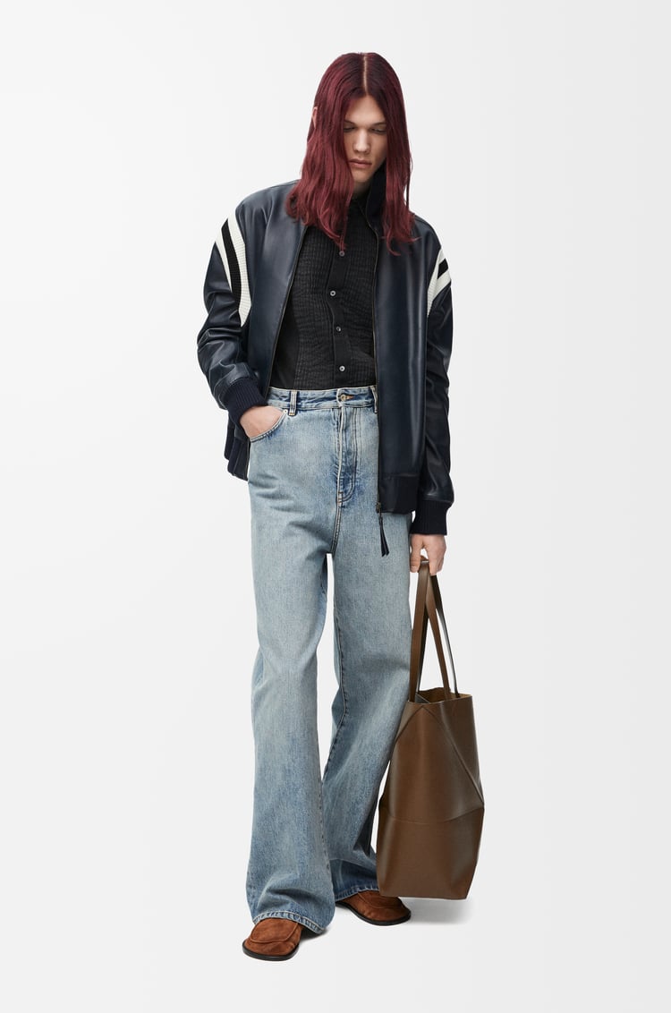 LOEWE Bomber jacket in nappa lambskin Dark Navy