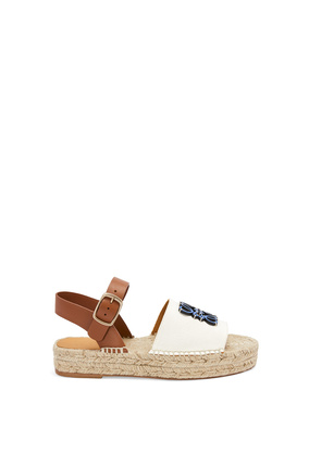 LOEWE Anagram espadrille in canvas and calfskin Natural/Blue plp_rd