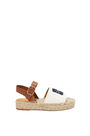 LOEWE Anagram espadrille in canvas and calfskin Natural/Blue