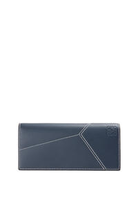 LOEWE Puzzle stitches long horizontal wallet in smooth calfskin Ocean
