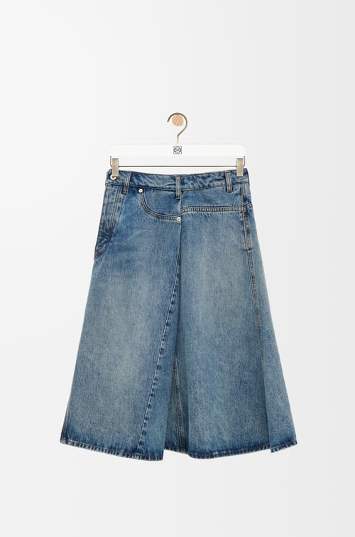 LOEWE Falda deconstruida en denim Denim